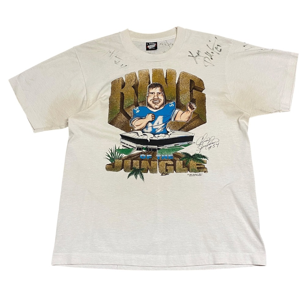 Vintage White Chris Spielman King of the Jungle Tee